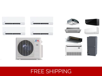 C&H 4-Zone 25 SEER2 Mini Split Heat Pump AC (-13°F) E-Star: 13 EER/9.5 HSPF (R454B)